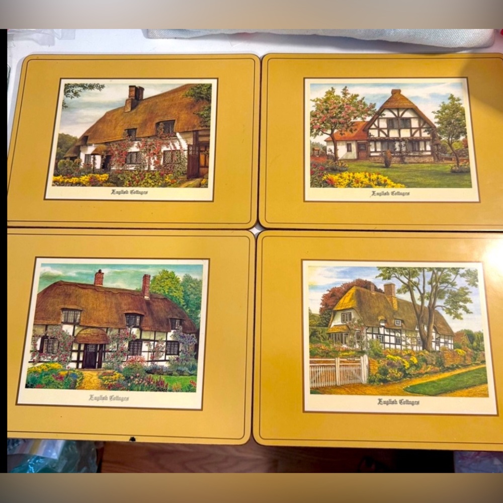 Cottage Scene Placemats Vintage (set of 4) Pimpernel Made in England